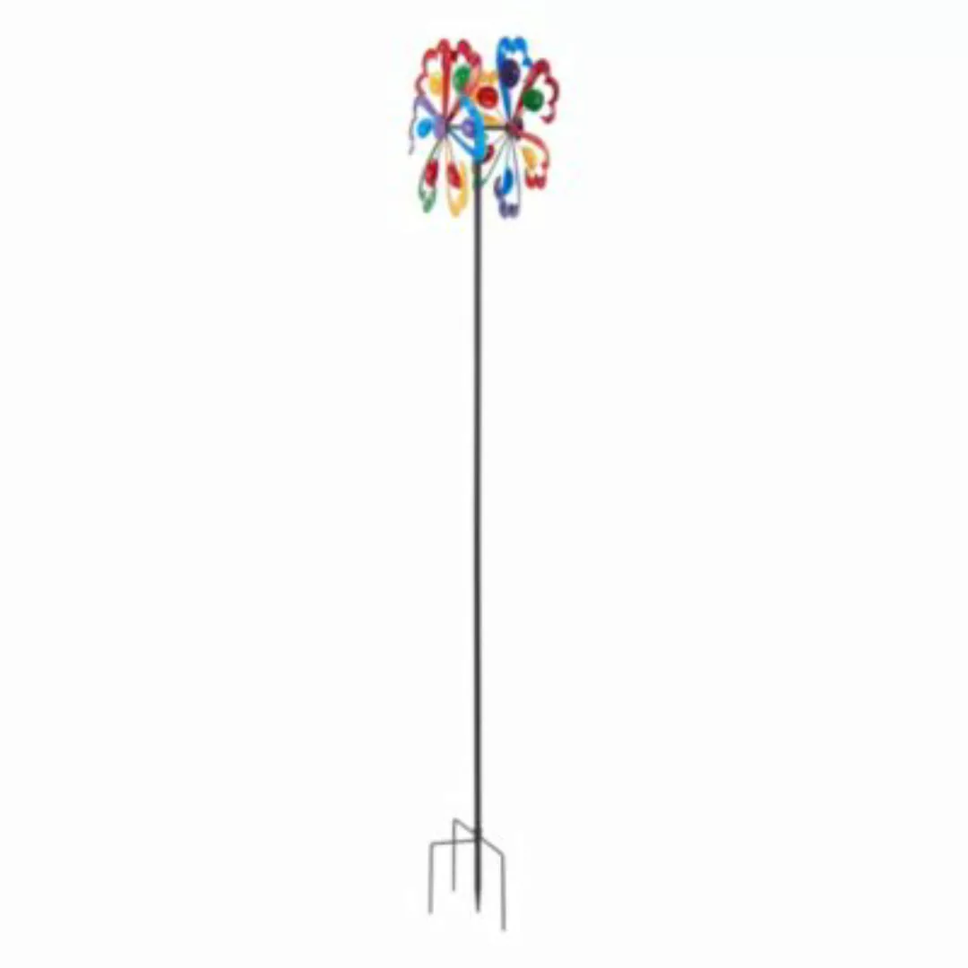 en.casa Windrad Bindal Windspiel aus Metall Gartenpflock 185 cm hoch Mehrfa günstig online kaufen