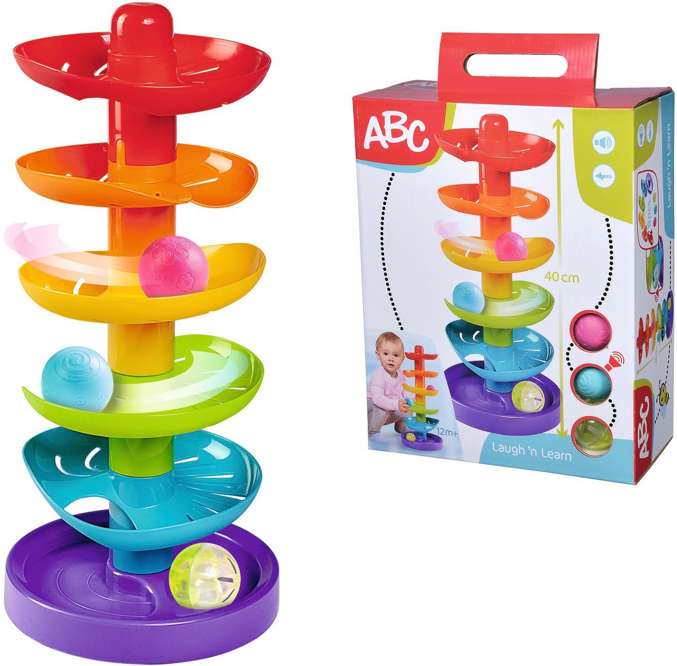 ABC-Dickie-Simba Lernspielzeug Kleinkindwelt Regenbogen Kugelturm 104010053 günstig online kaufen