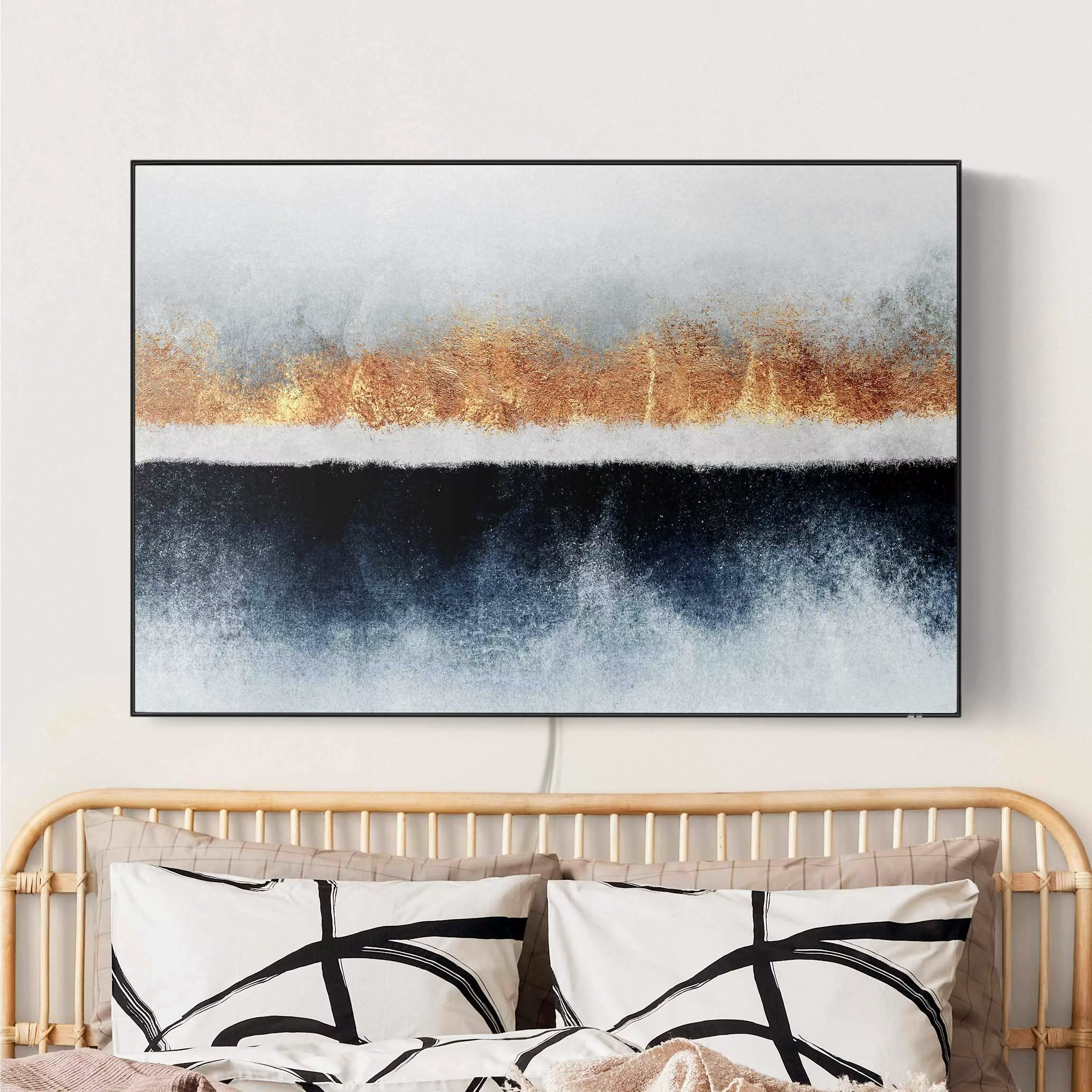 LED-Wechselbild Goldener Horizont Aquarell günstig online kaufen