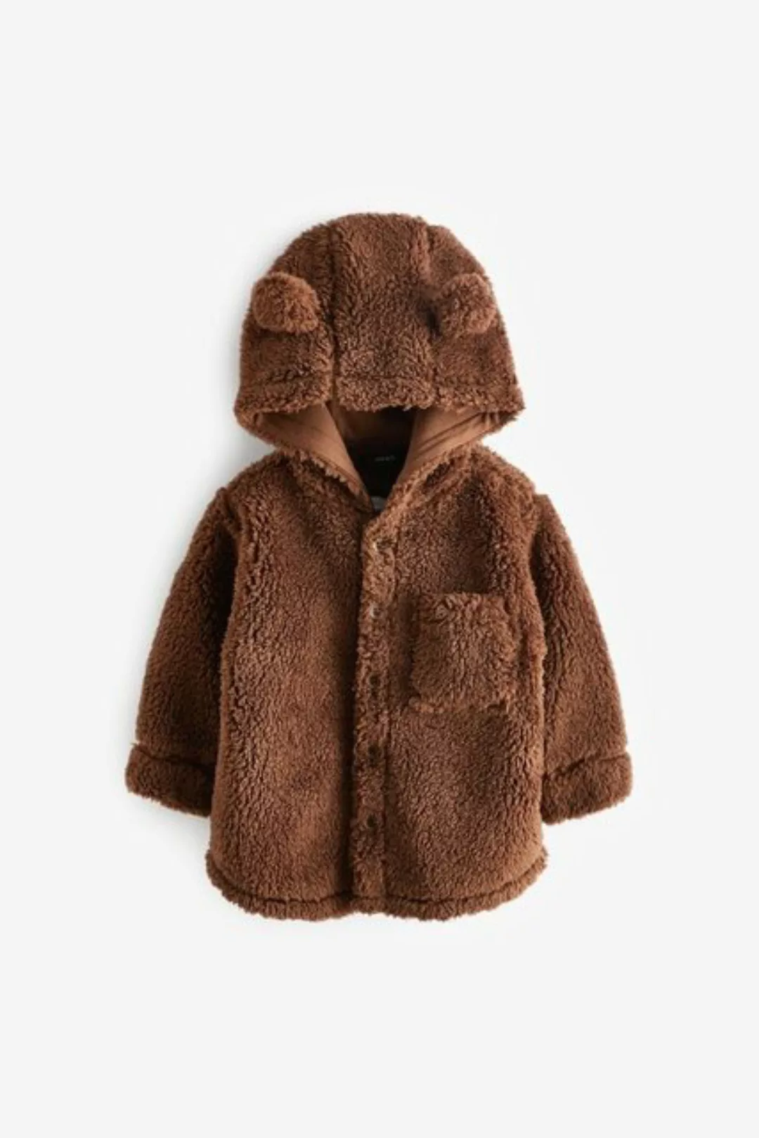 Next Kapuzenfleecejacke Hemdjacke mit Teddykunstfellkapuze (1-St) günstig online kaufen