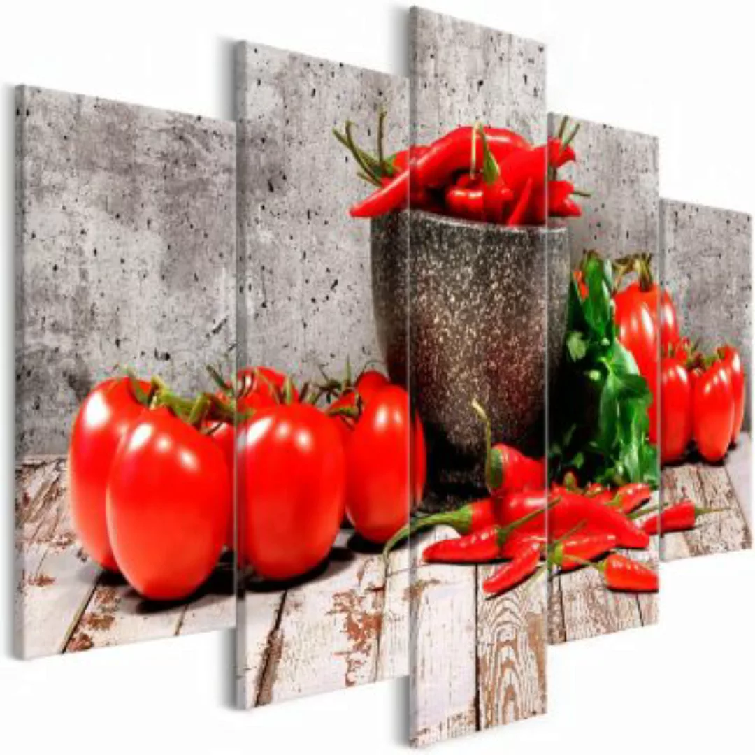 artgeist Wandbild Red Vegetables (5 Parts) Concrete Wide mehrfarbig Gr. 200 günstig online kaufen