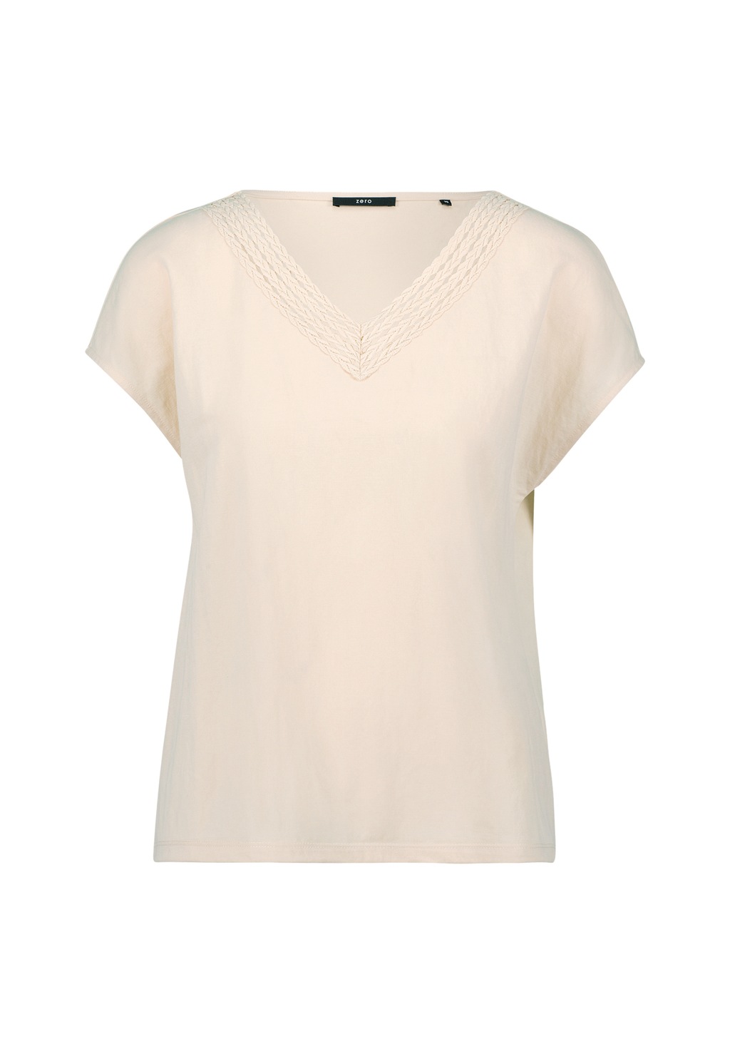 Zero T-Shirt "zero Damen Shirt mit Ajourbordüre", (1 tlg.), Lochmuster günstig online kaufen