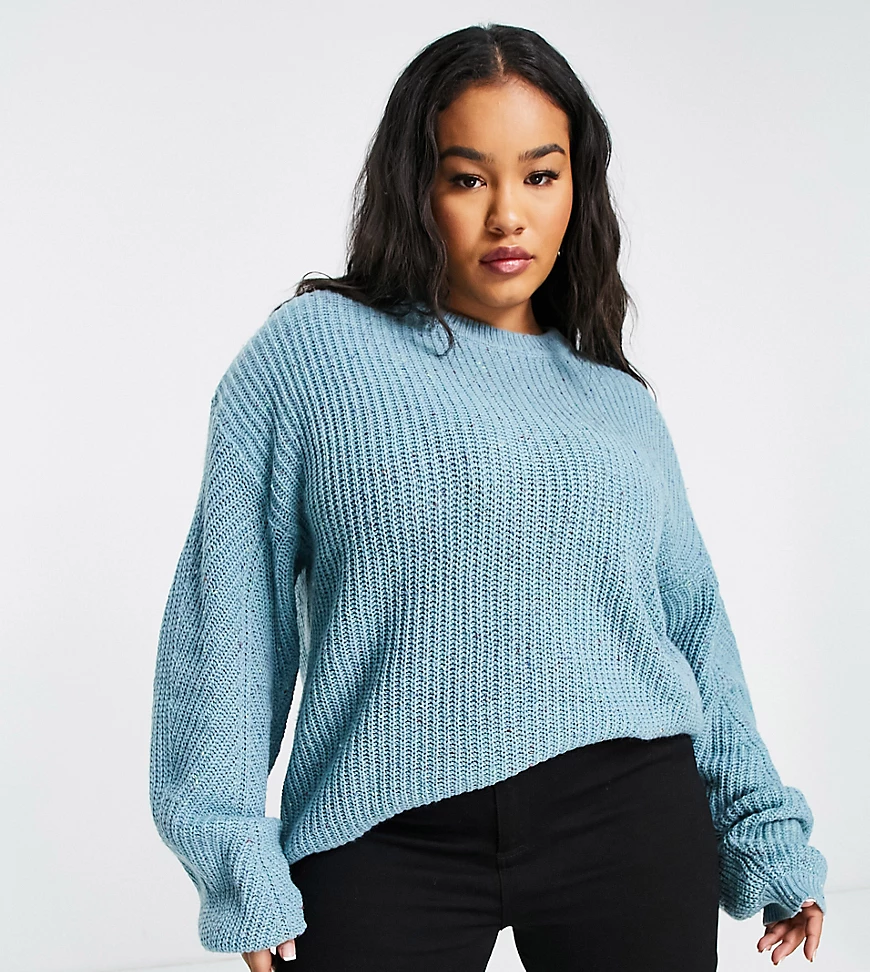 In The Style Plus x Jac Jossa – Pullover mit Ballonärmeln in Blau günstig online kaufen