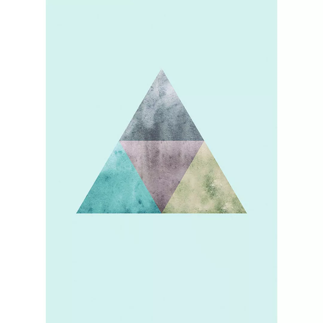 KOMAR Wandbild - Triangles Top Blue - Größe: 50 x 70 cm mehrfarbig Gr. one günstig online kaufen