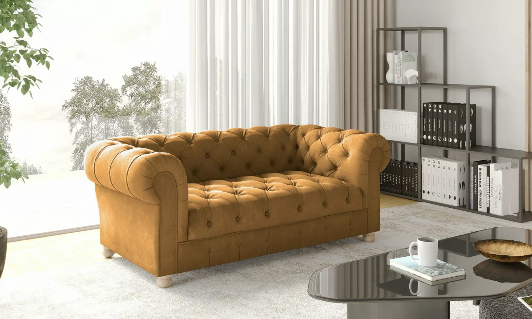 Kaiser Möbel Chesterfield-Sofa Zweisitzer, elegant, klassisch, schick in el günstig online kaufen