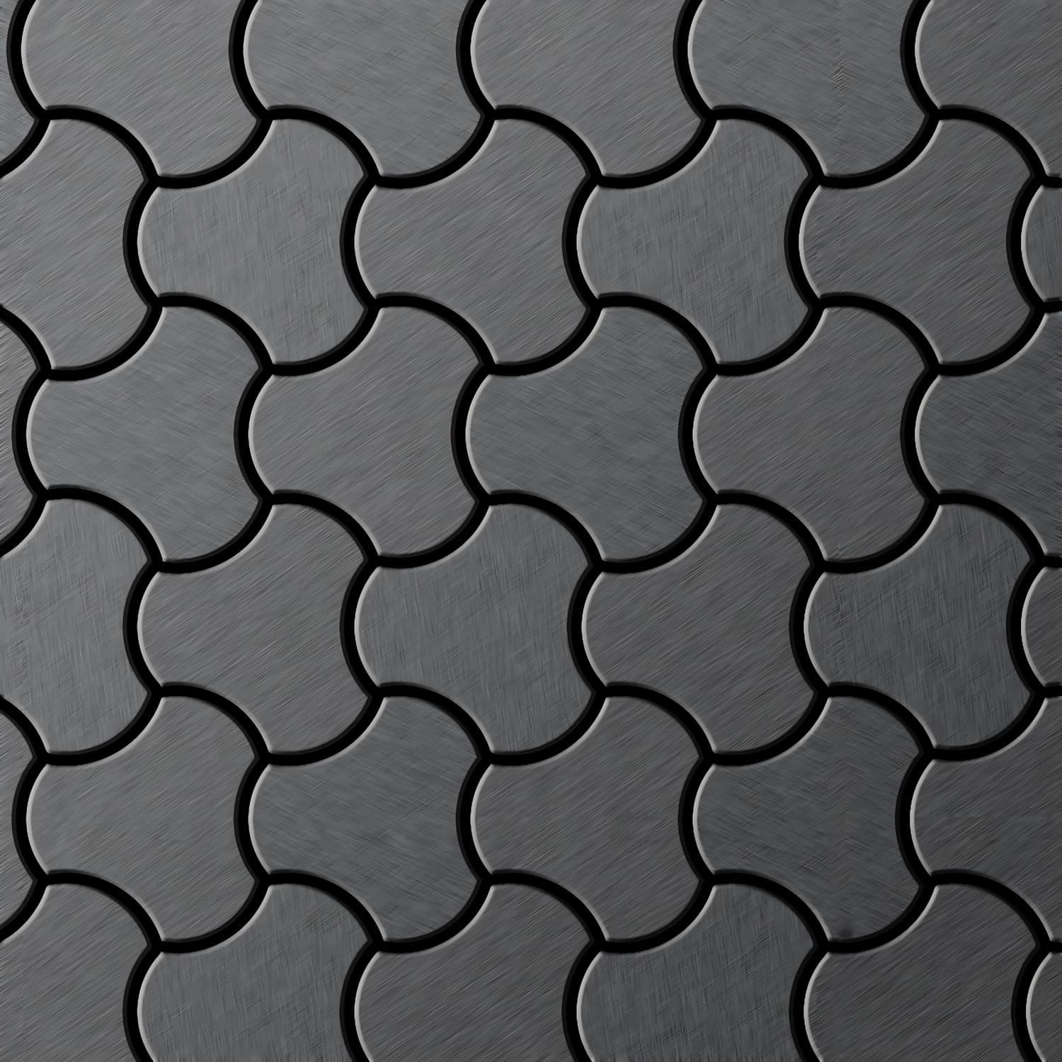 ALLOY Mosaik Fliese Massiv Metall Titan Gebürstet Dunkelgrau 1,6mm Ubiquity günstig online kaufen