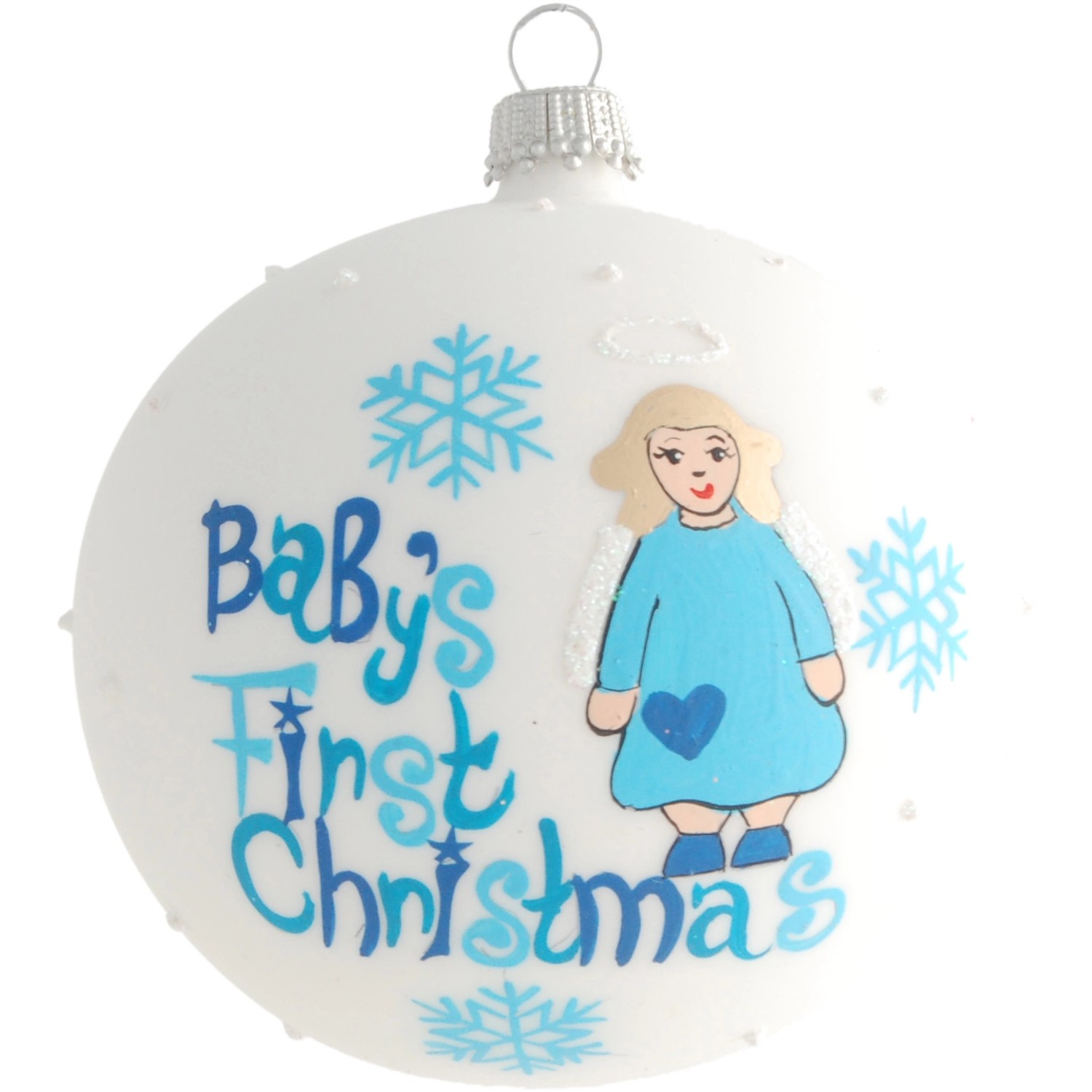 Krebs Glas Lauscha Baby-Weihnachtskugel Junge 1-tlg. 8cm günstig online kaufen