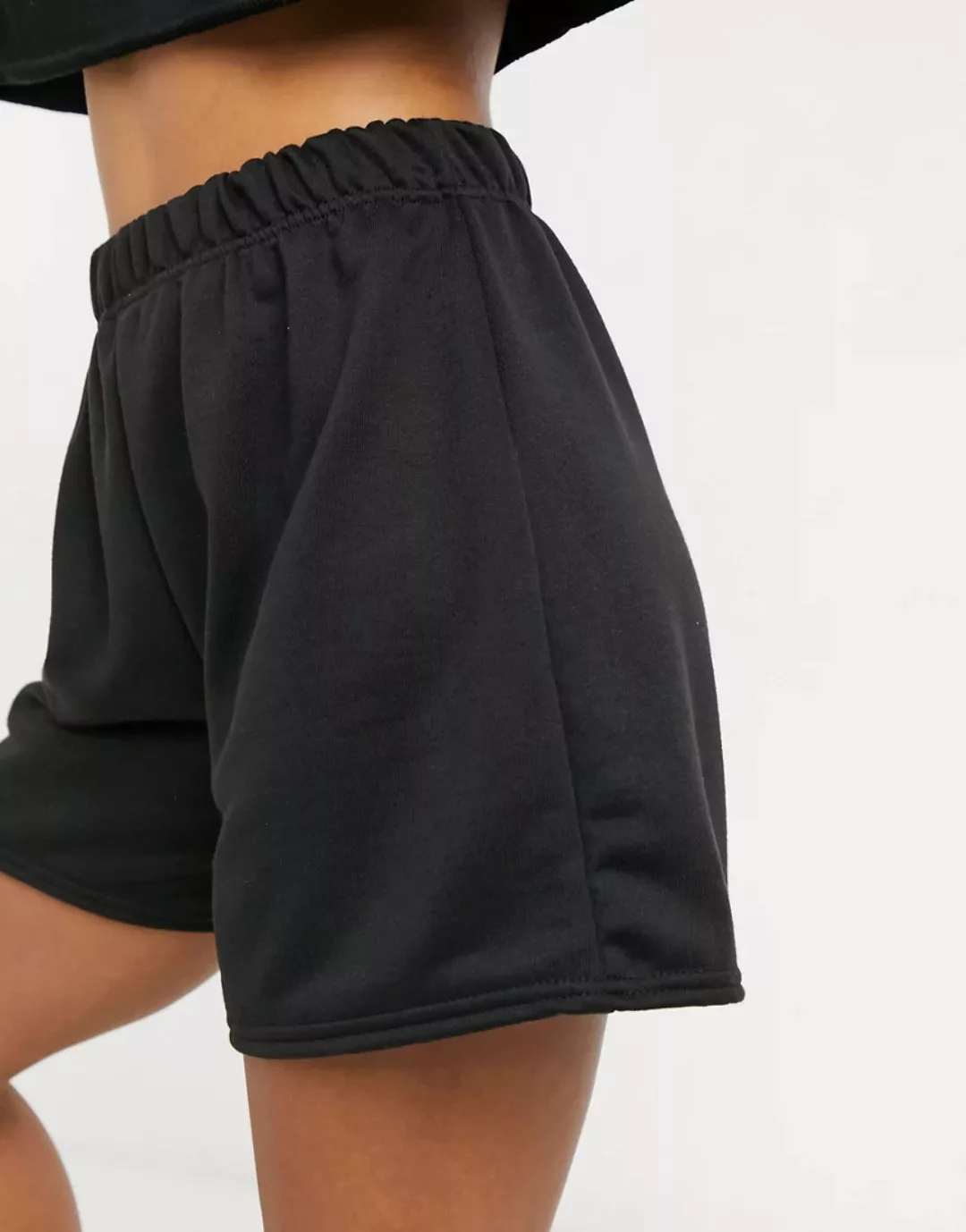 I Saw It First – Jerseyshorts mit hohem Bund in Schwarz günstig online kaufen