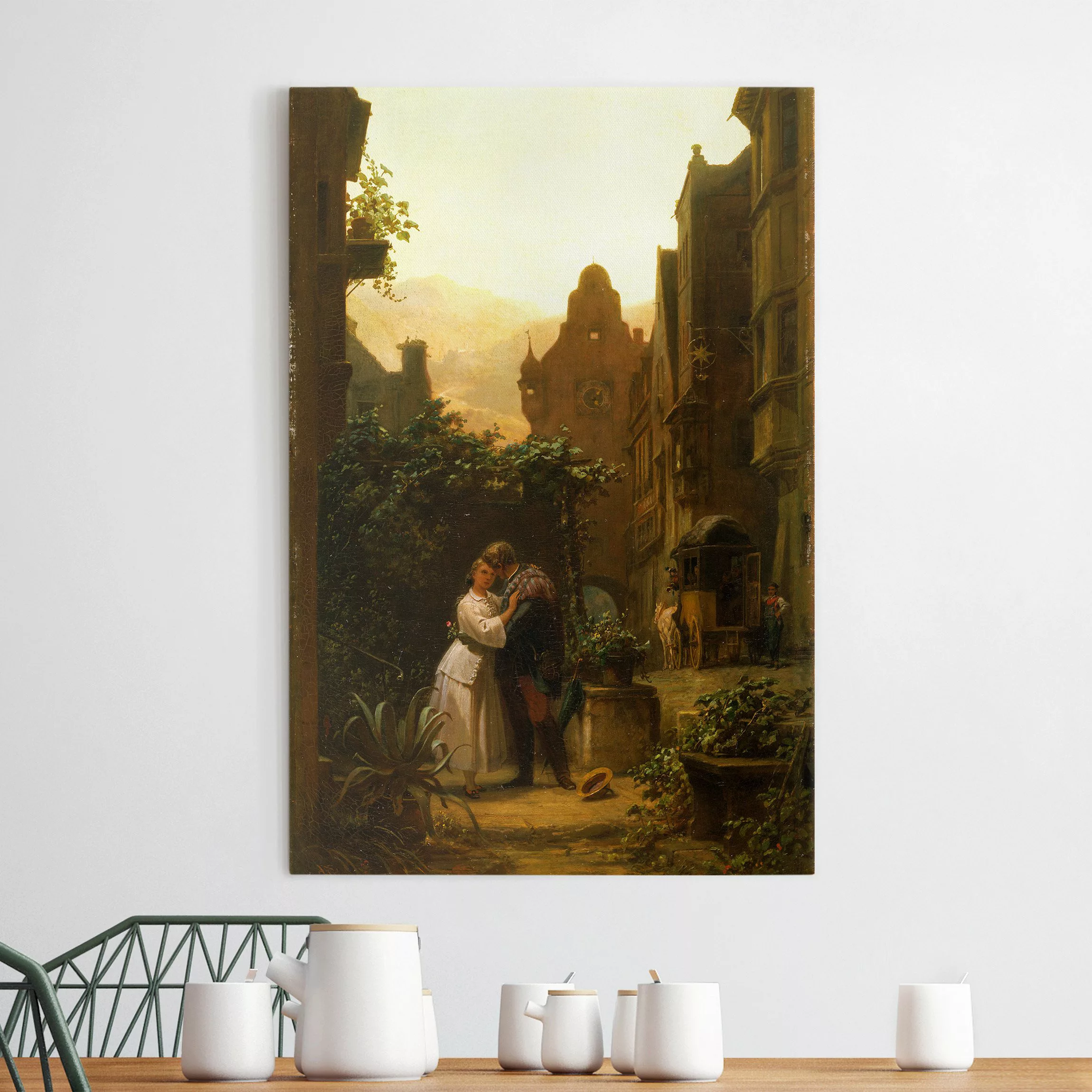 Leinwandbild Kunstdruck - Hochformat Carl Spitzweg - Der Abschied günstig online kaufen