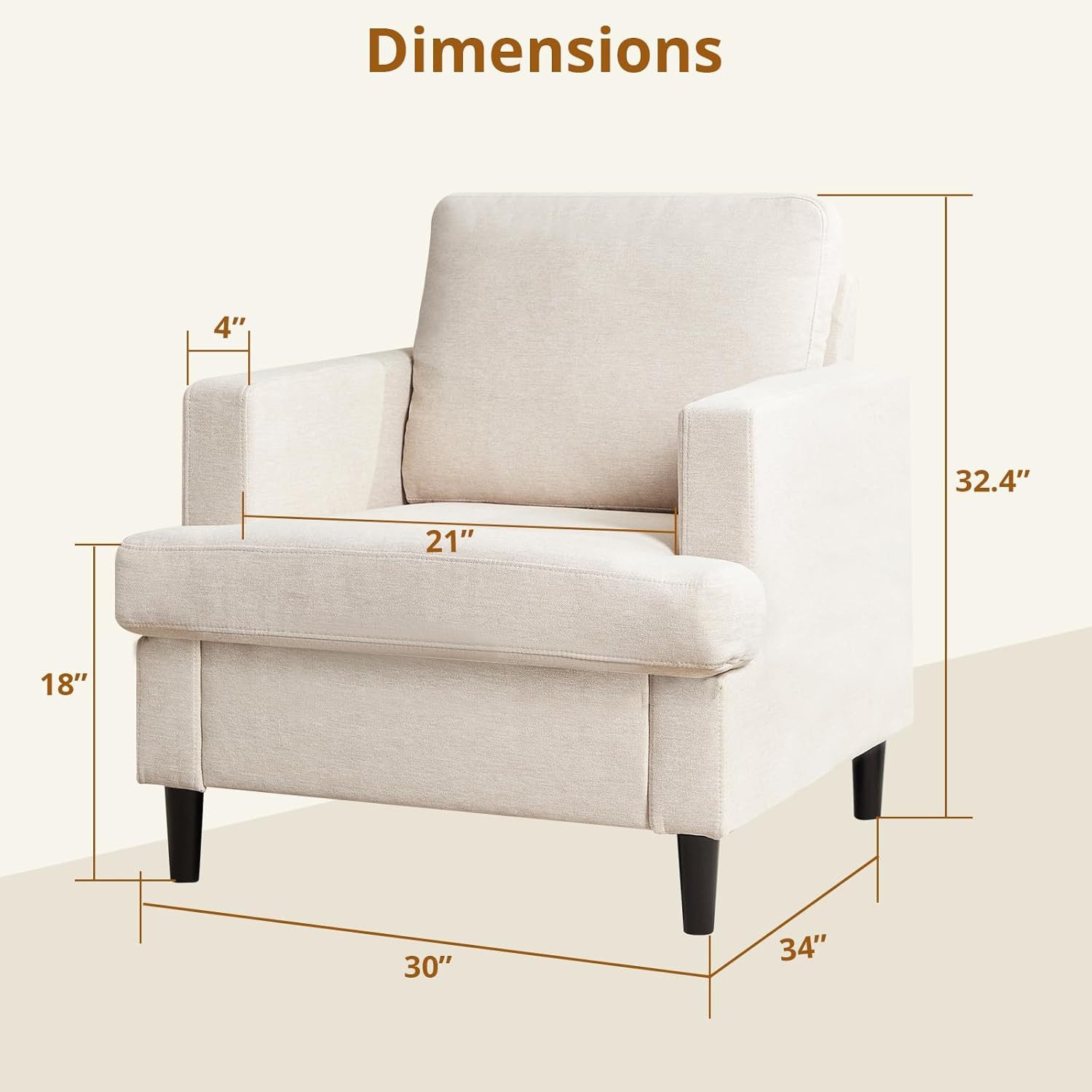 GarveeMore Sessel Einzelsessel mit Massivholz Rahmen günstig online kaufen