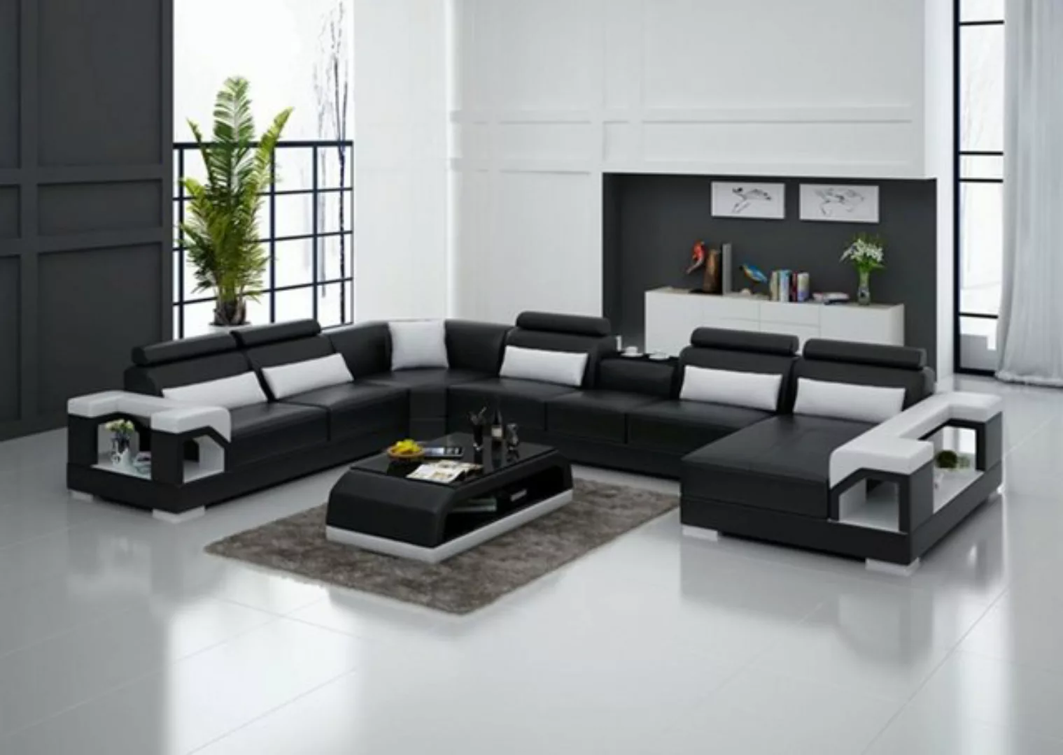 JVmoebel Ecksofa, Designer Sofa Couch Ecksofa mit Hocker Polster Garnitur günstig online kaufen