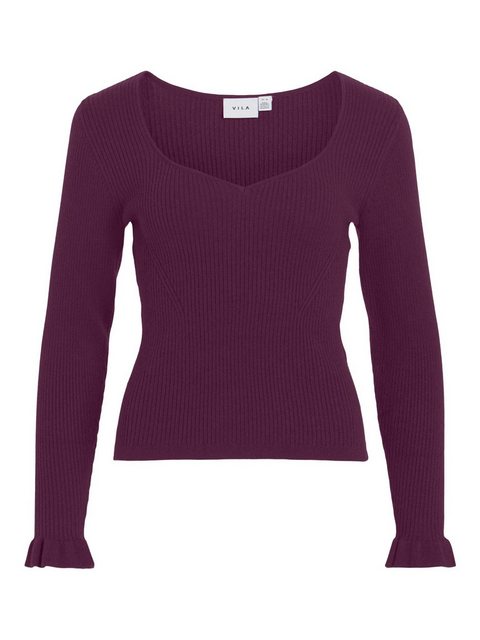 Vila Strickpullover LUSINDA (1-tlg) Drapiert/gerafft günstig online kaufen