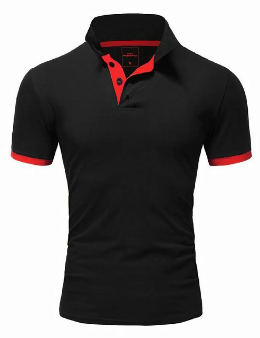 Amaci&Sons Poloshirt DETROIT Basic Kontrast Poloshirt günstig online kaufen