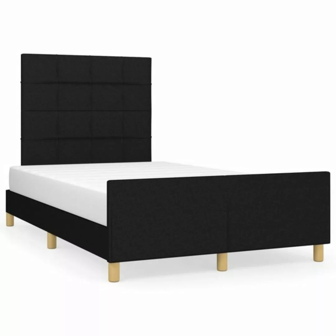 furnicato Bett Bettgestell mit Kopfteil Schwarz 120x200 cm Stoff günstig online kaufen