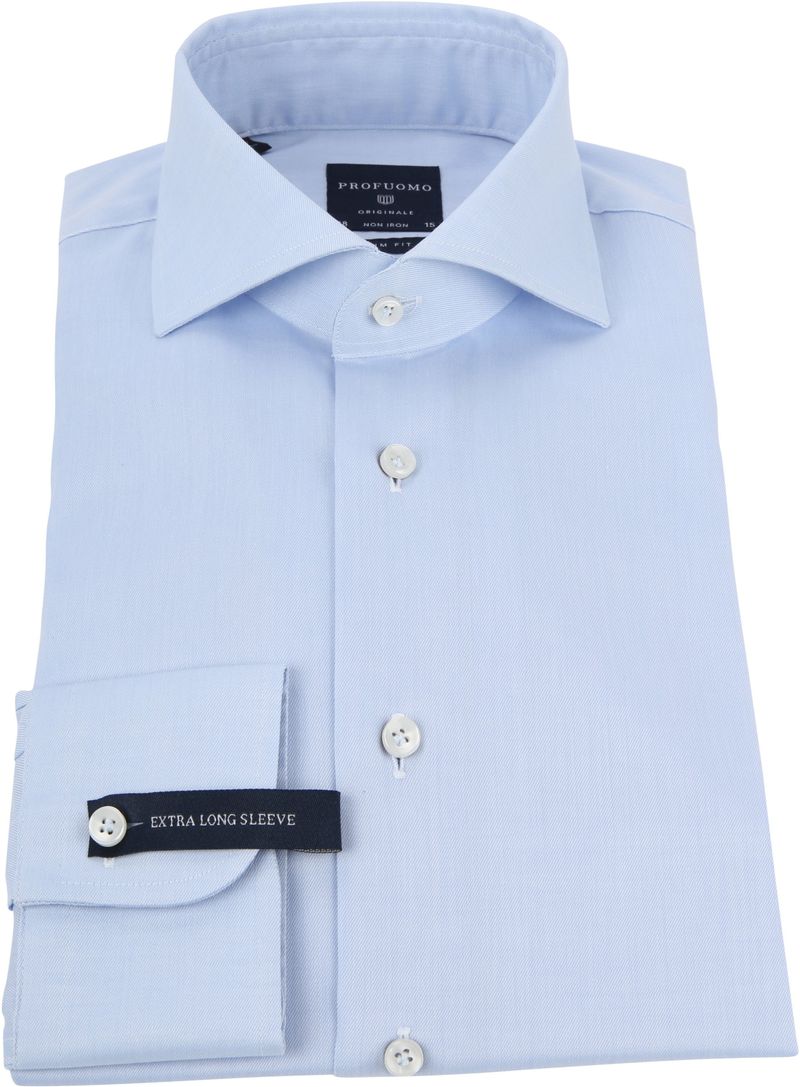 Profuomo Hemd Extra Lange Ärmel Cutaway Light Blue - Größe 37 günstig online kaufen