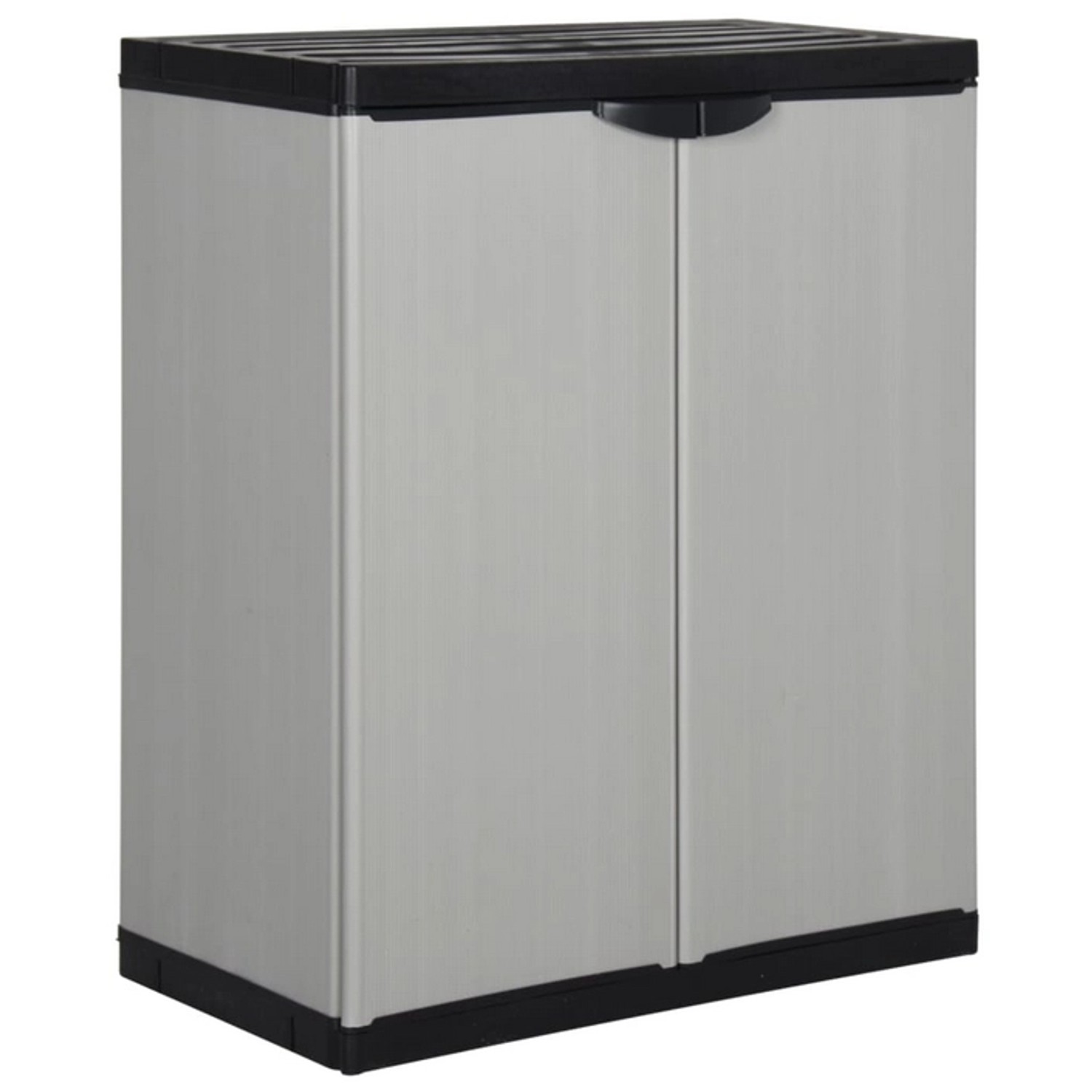 vidaXL Garten-Lagerschrank mit 1 Boden Grau und Schwarz 68x40x85 cm günstig online kaufen