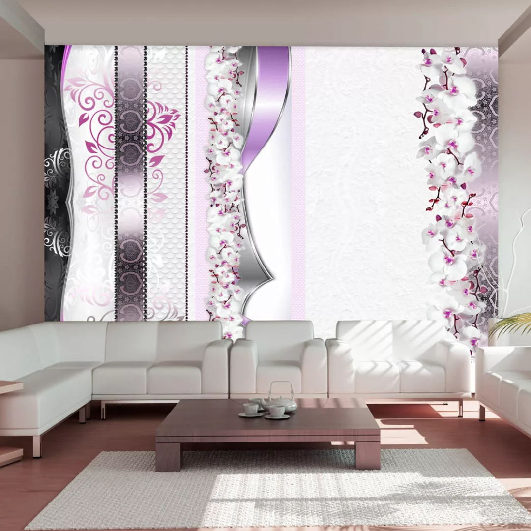 Fototapete - Parade of orchids in violet günstig online kaufen