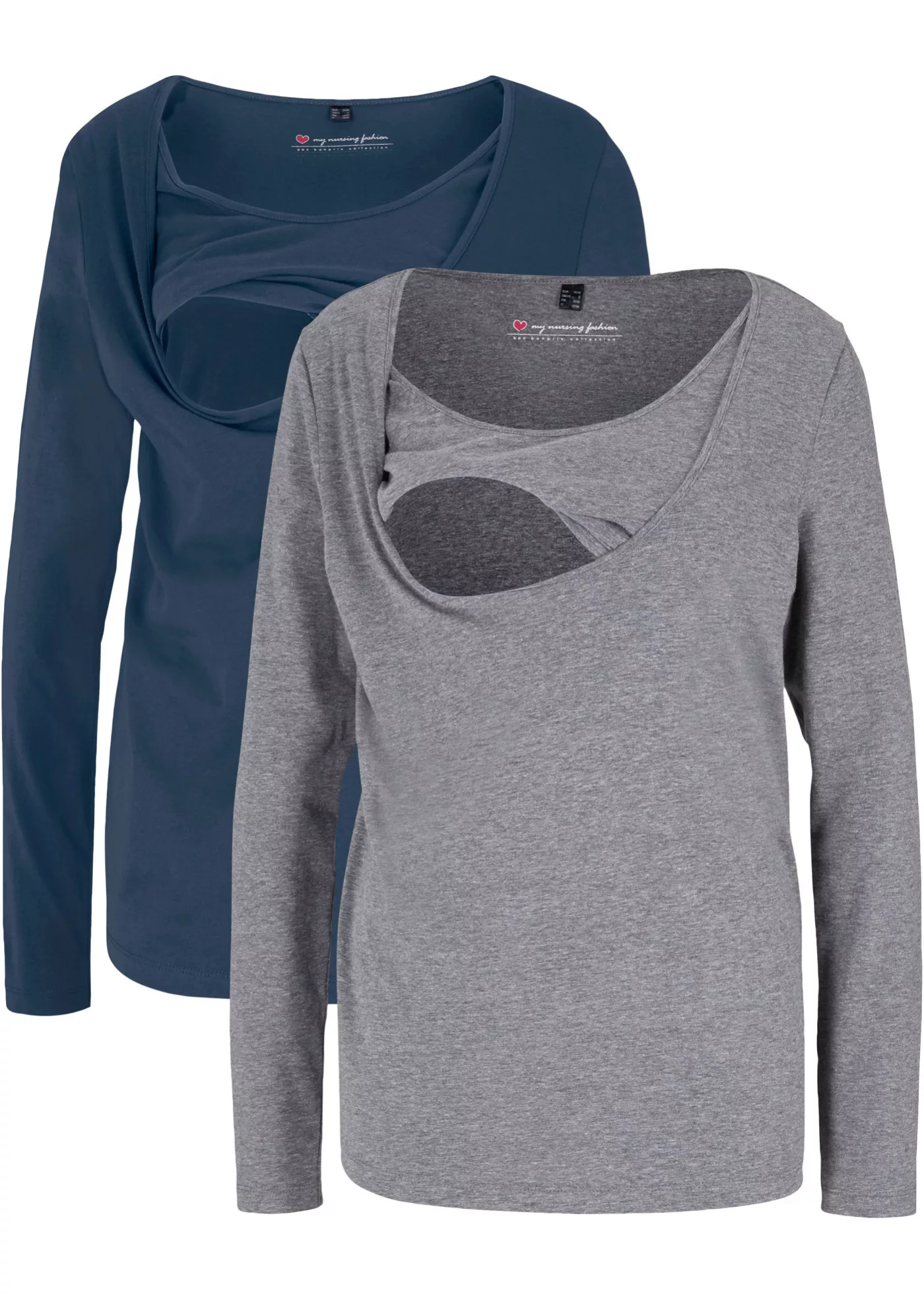 Umstandsshirt / Stillshirt mit Bio-Baumwolle, 2er-Pack günstig online kaufen