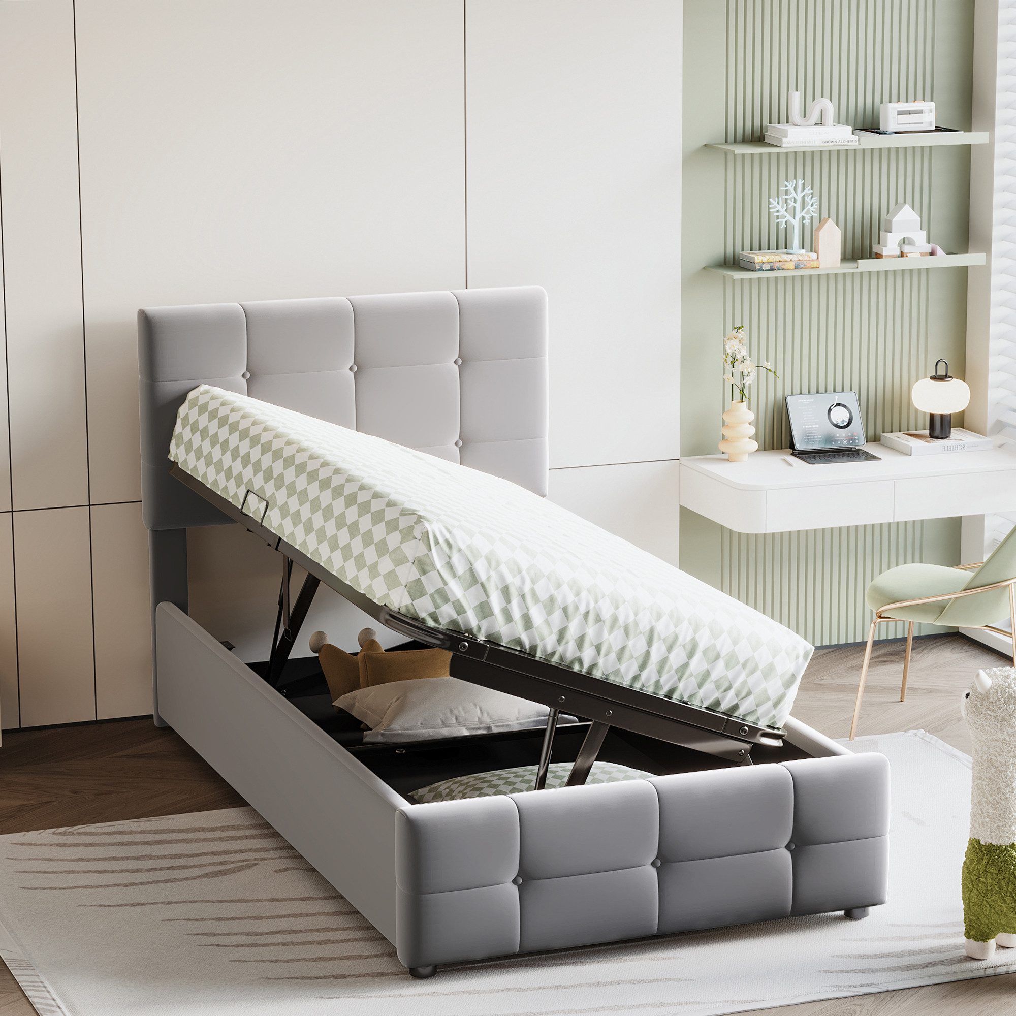 STILVORA Kinderbett 90×200 Bettgestell mit Matratze,bett günstig online kaufen