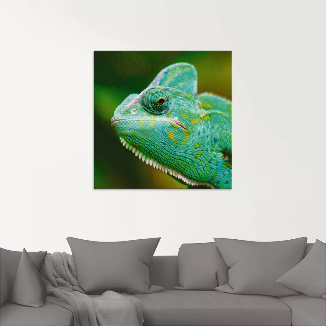 Artland Glasbild »Jemenchamäleon Portrait«, Reptilien, (1 St.) günstig online kaufen