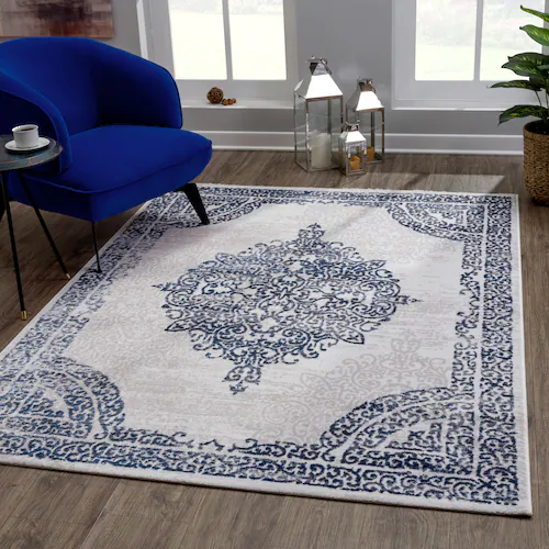 Sanat Teppich »Evra 7001«, rechteckig, 22 mm Höhe, Wohnzimmer, Kurzflor, mo günstig online kaufen