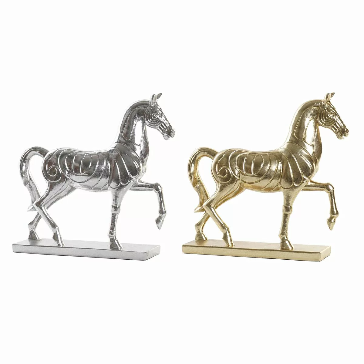 Deko-figur Dkd Home Decor Pferd Silberfarben Golden Harz (34 X 9,5 X 33,5 C günstig online kaufen
