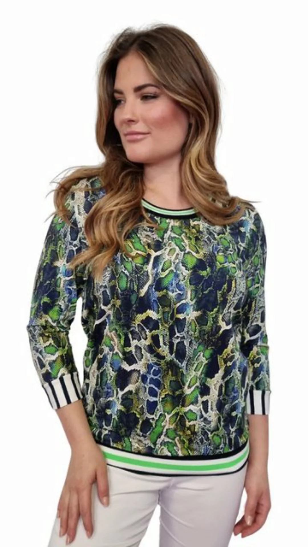 Estefania for woman 3/4-Arm-Shirt in Snake-Print mit elastischen Bund günstig online kaufen