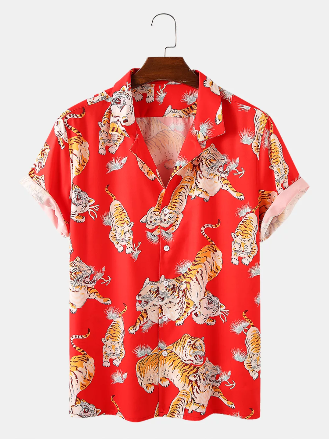 Männer Tiger Animal Print Causal Shirt günstig online kaufen