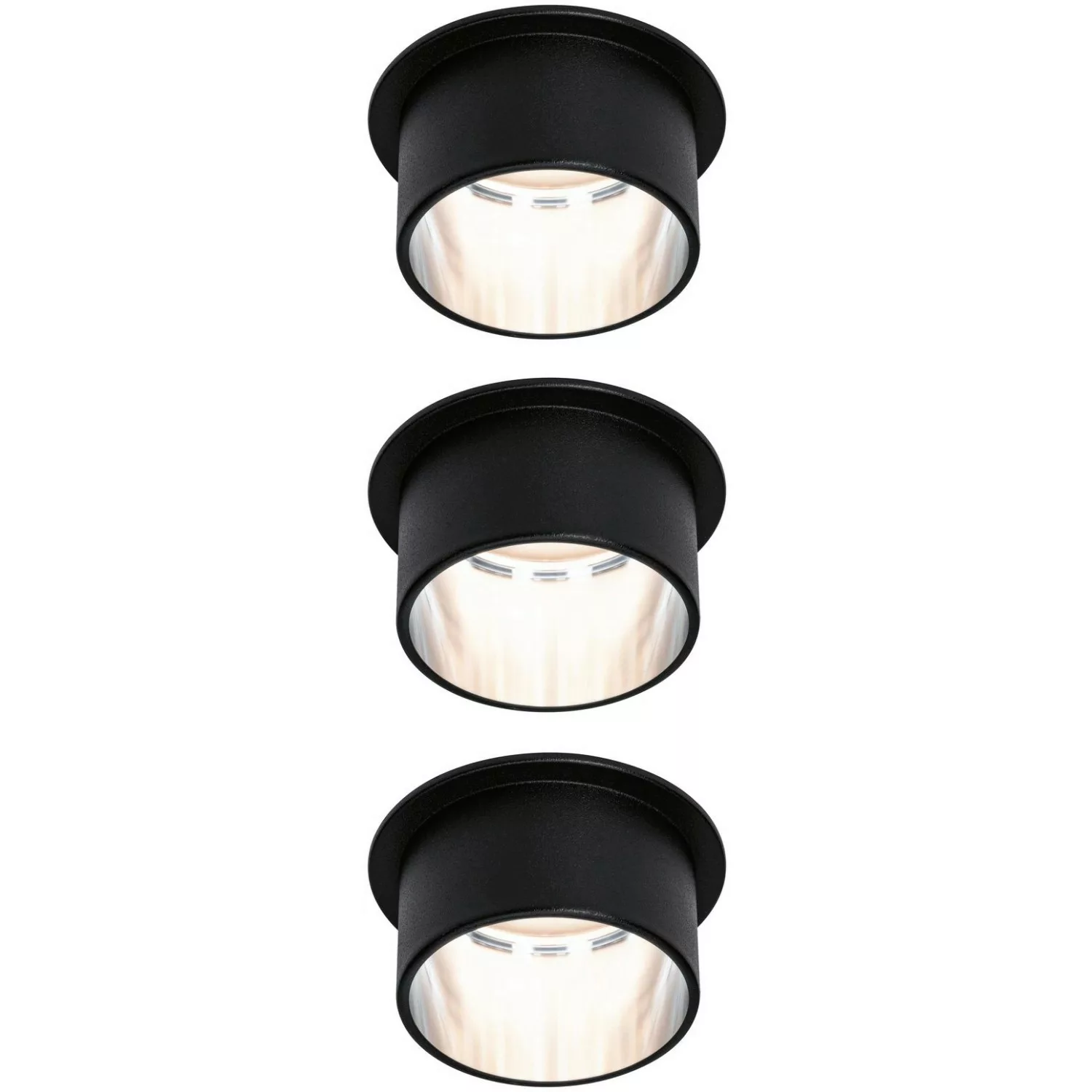 LED Einbauleuchten-Set Gil Coin 3StepDim rd starr 3x6W Schwarz matt/Eisen A günstig online kaufen