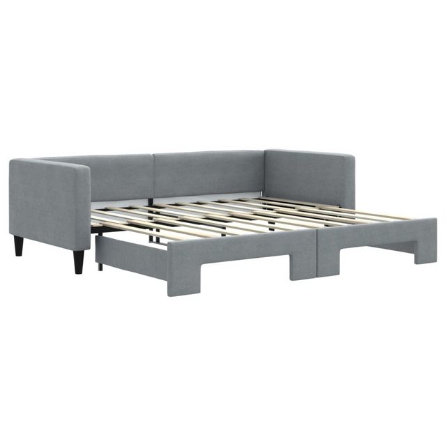 vidaXL Gästebett Gästebett Tagesbett Ausziehbar Hellgrau 90x190 cm Stoff Be günstig online kaufen