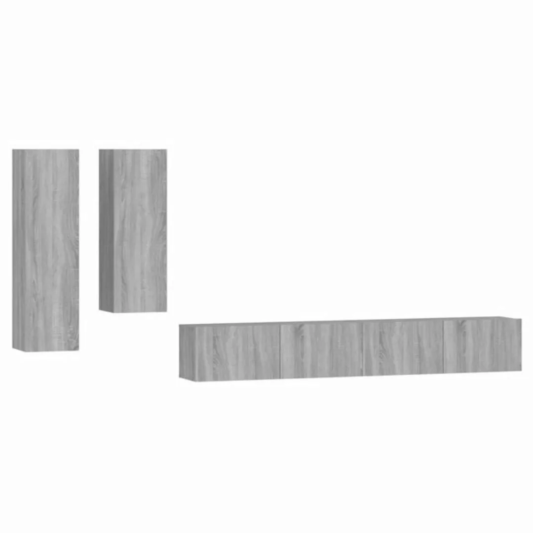 vidaXL TV-Schrank 4-tlg. TV-Schrank-Set Grau Sonoma Holzwerkstoff (4-St) günstig online kaufen