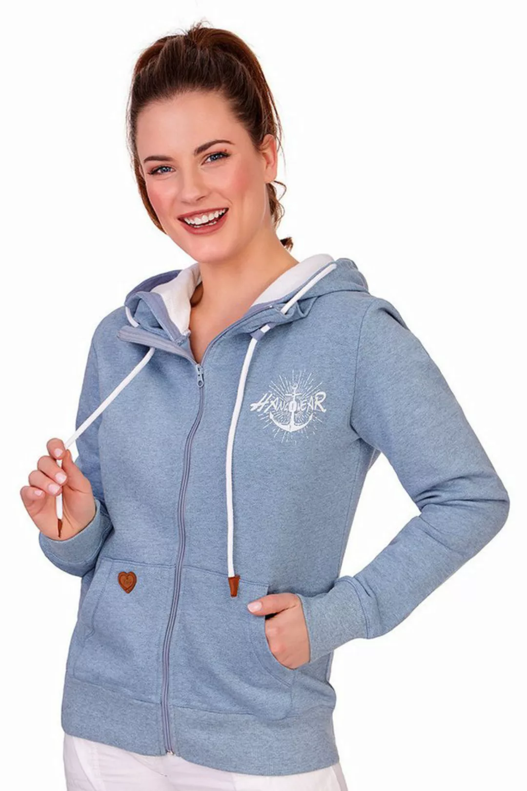 Hangowear Outdoorjacke Sweatjacke Damen - NORDFRAUEN - hellblau, hellgrau günstig online kaufen