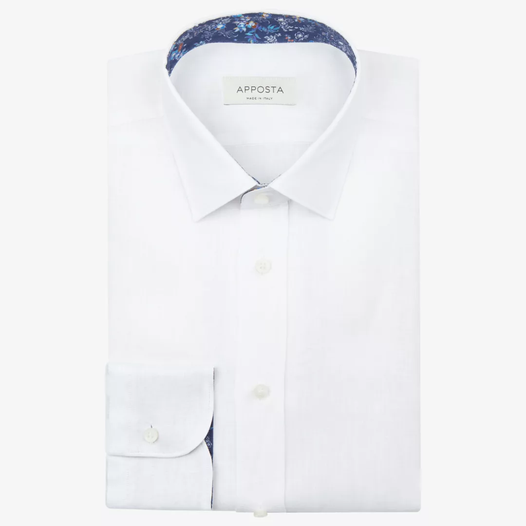 Hemd  einfarbig  weiß leinen leinwandbindung, kragenform  modernisierter sp günstig online kaufen