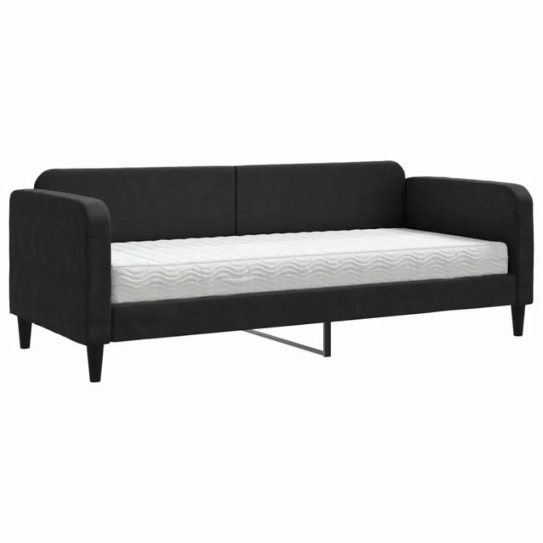 vidaXL Bett Tagesbett mit Matratze Schwarz 80x200 cm Stoff günstig online kaufen