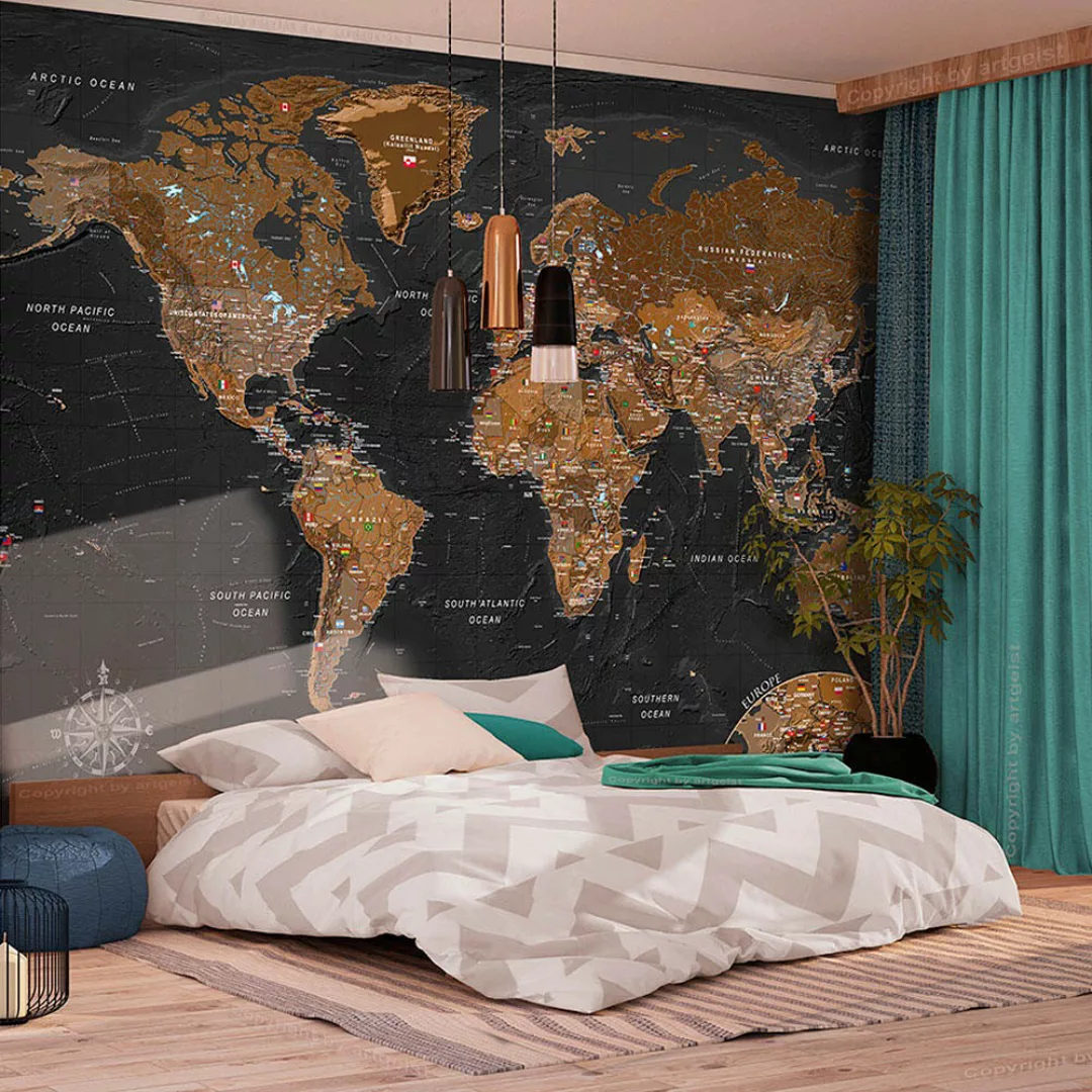 home24 Fototapete World Stylish Map günstig online kaufen