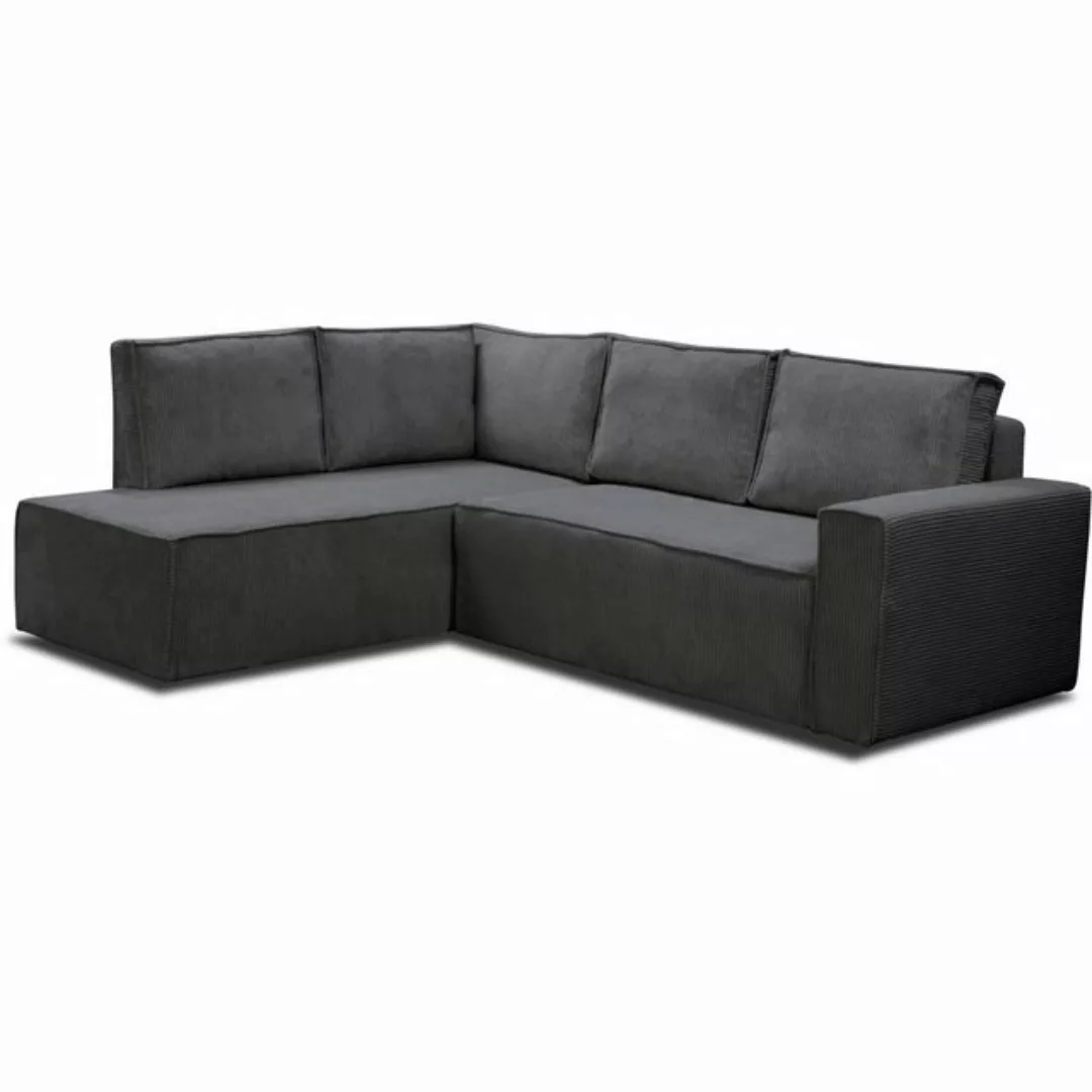 Beautysofa Ecksofa Modernes stilvolles bequemes ausziehbares Ecksofa BADO L günstig online kaufen