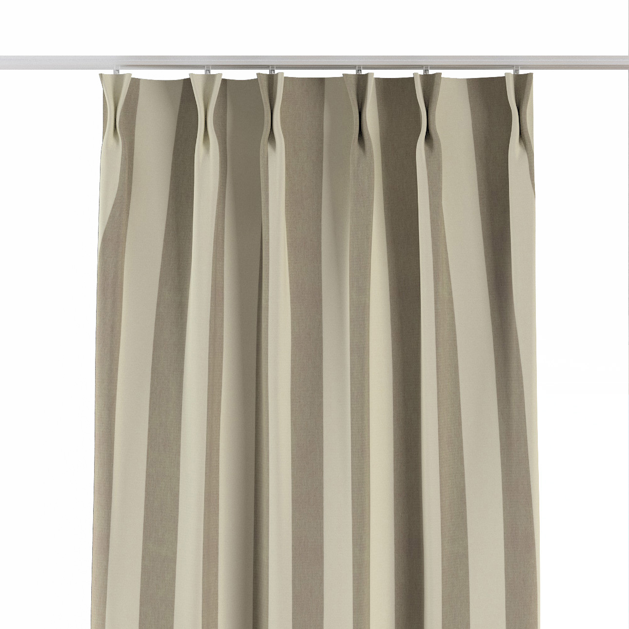 Vorhang mit flämischen 2-er Falten, weiß- beige, Quadro (143-93) günstig online kaufen