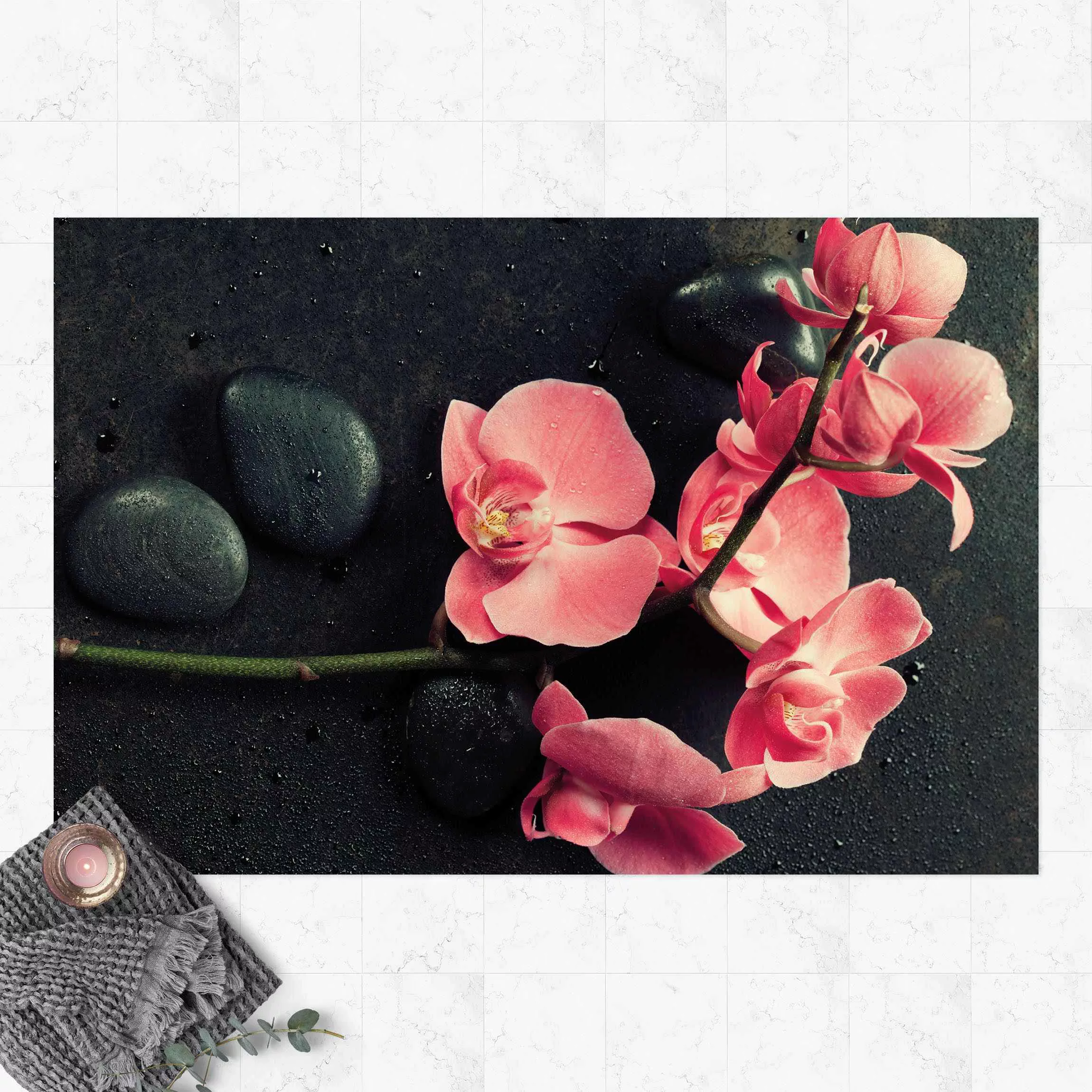 Vinyl-Teppich Rosa Orchidee günstig online kaufen