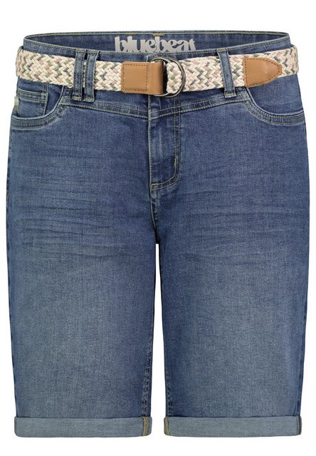 SUBLEVEL Jeansbermudas mit buntem Gürtel günstig online kaufen