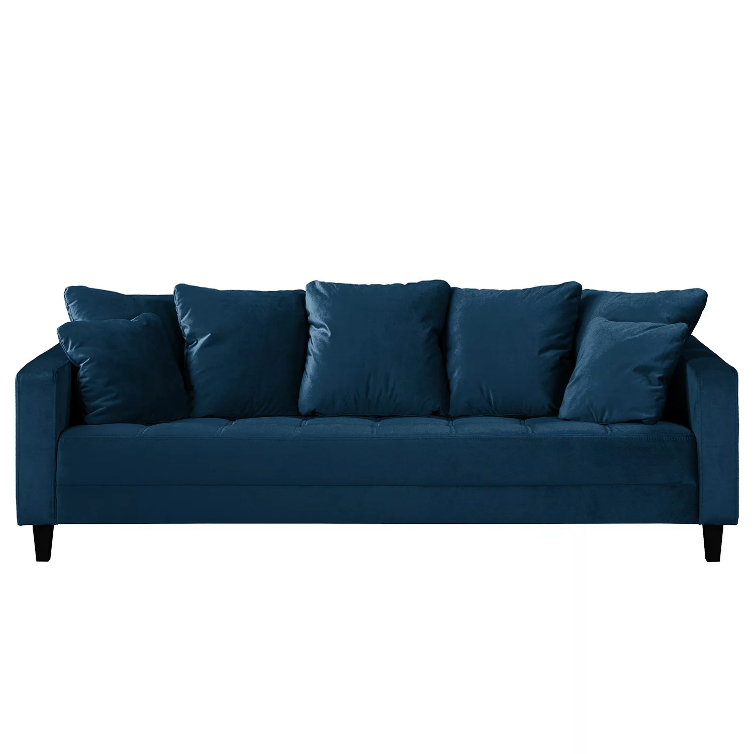 home24 Red Living Sofa Elnora 3-Sitzer Dunkelblau Samt 228x85x90 cm günstig online kaufen