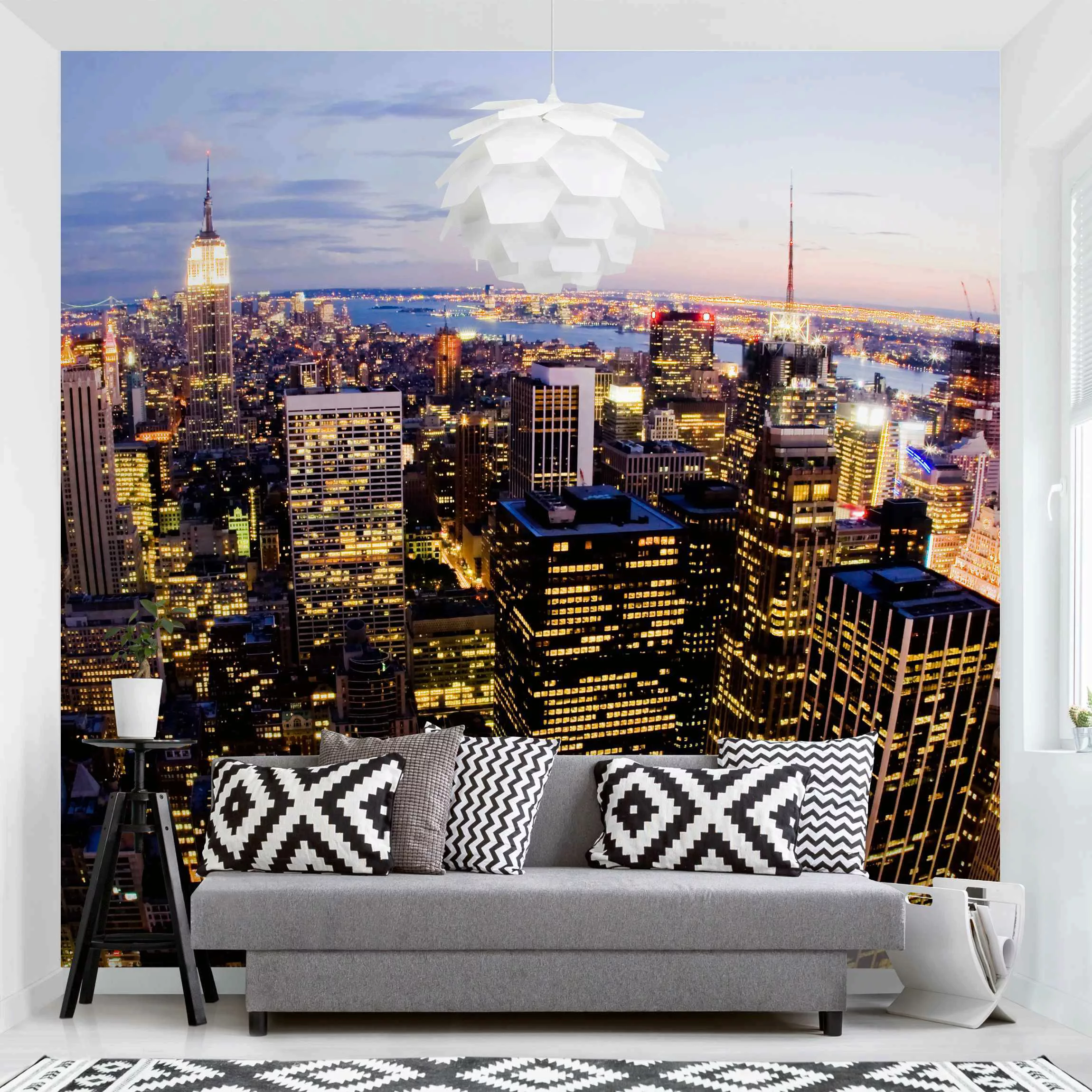 Fototapete New York Skyline bei Nacht günstig online kaufen