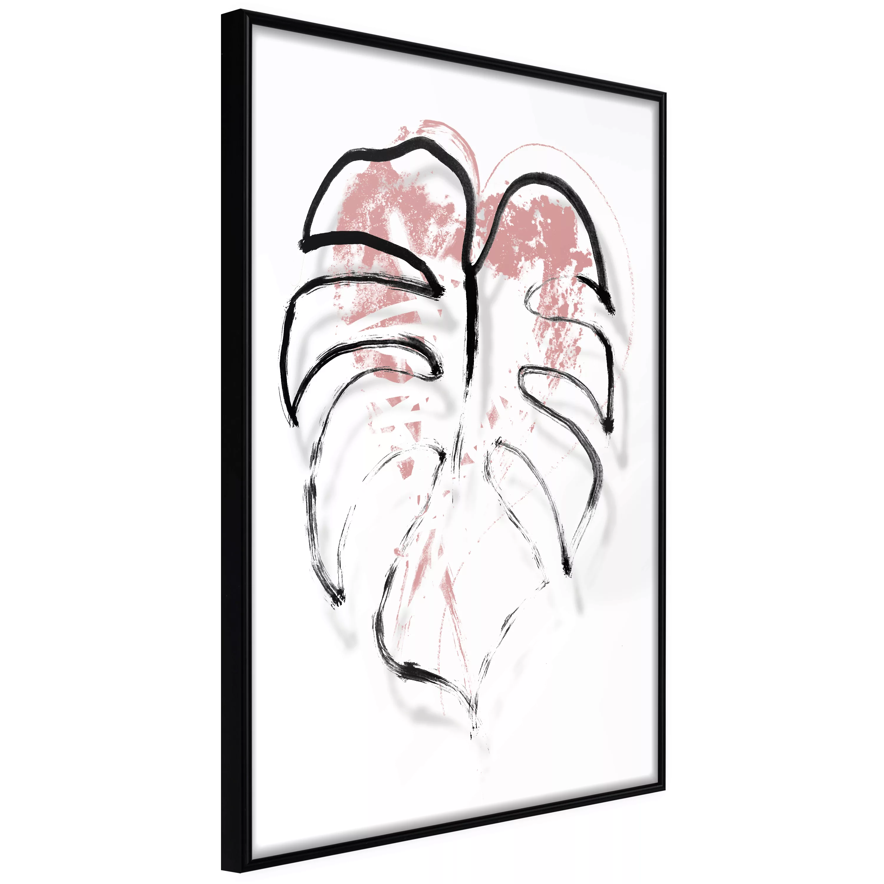 Poster - Black Leaf Outline günstig online kaufen