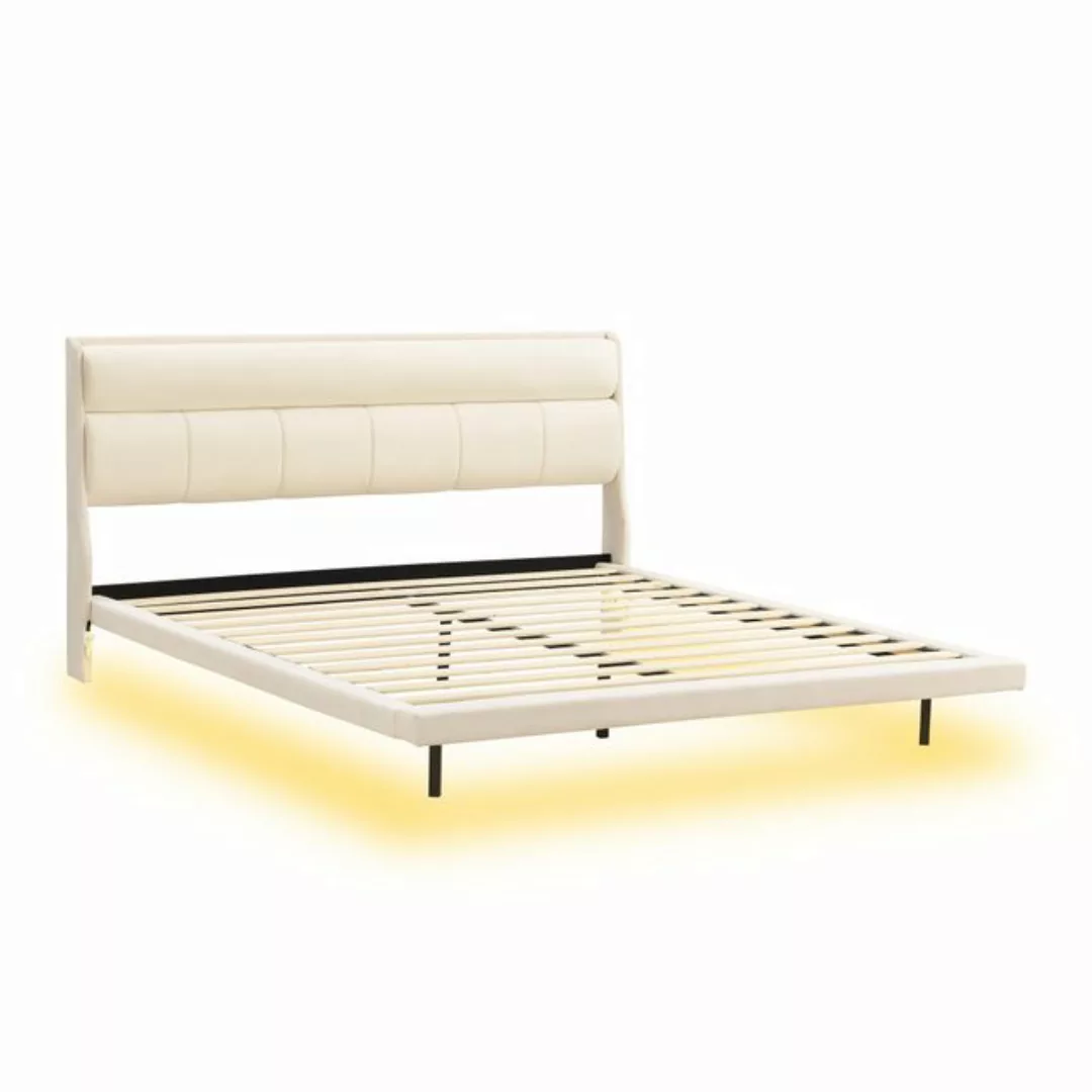 Rutaqian Polsterbett Doppelbett 180 x 200 cm, flaches bett, Mit Lattenrost günstig online kaufen