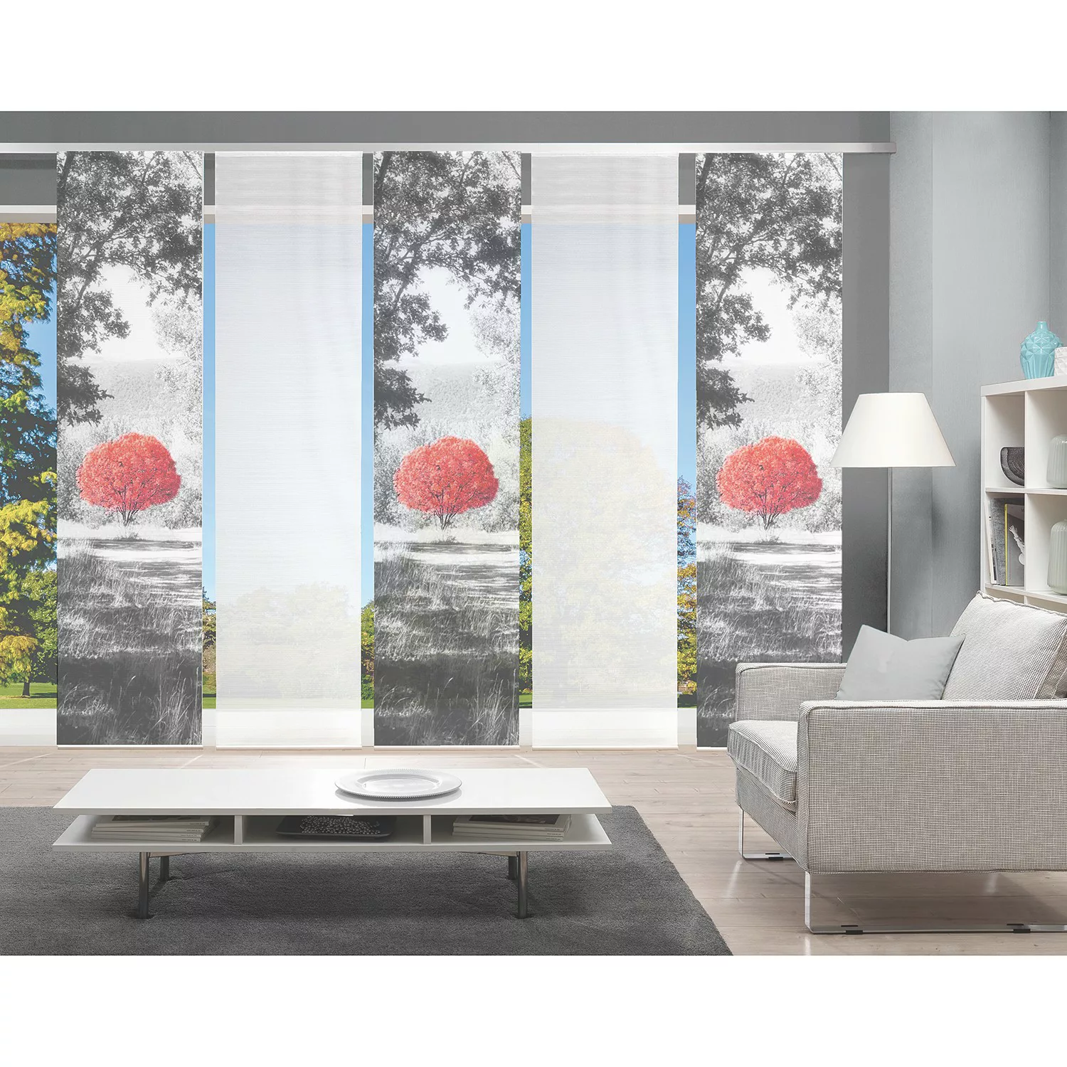 Panello, 5er Set  Ameno - rot - 100% Polyester - 60 cm - Gardinen & Vorhäng günstig online kaufen