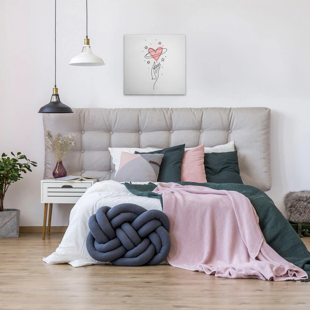 A.S. Création Leinwandbild "Heartlines 2 - Wandbild Weiß Rosa Keilrahmen Ku günstig online kaufen