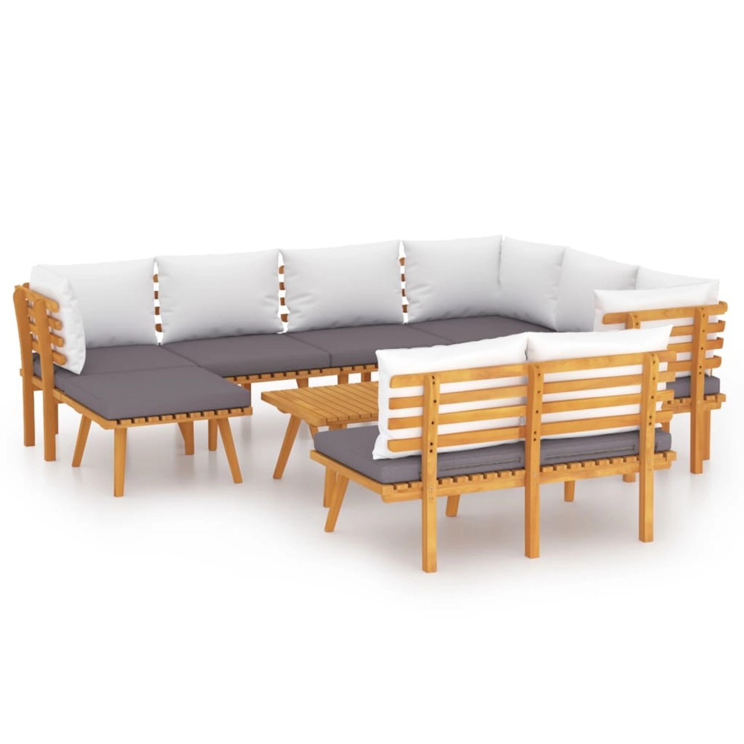 vidaXL 9-tlg Garten-Lounge-Set mit Kissen Massivholz Akazie Modell 8 günstig online kaufen