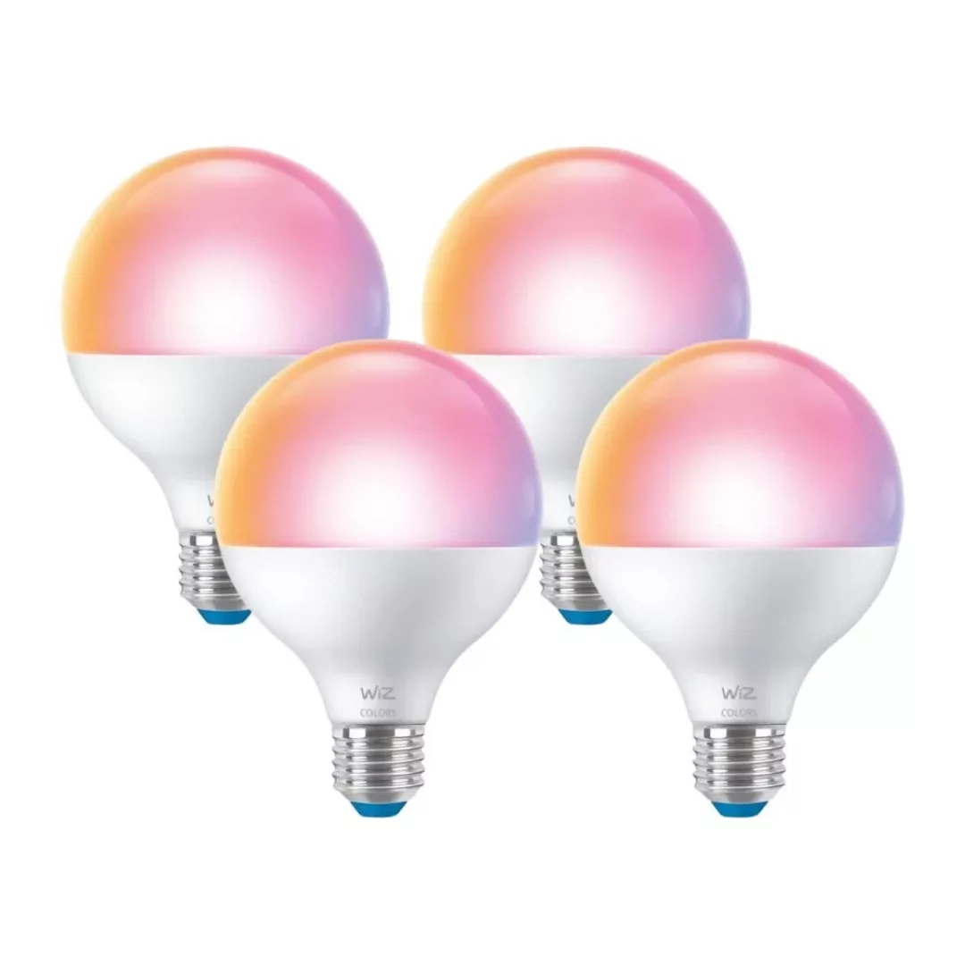 WiZ LED smart Leuchtmittel E27 - Globe G95 11W 1055lm RGBW 4er Pack günstig online kaufen