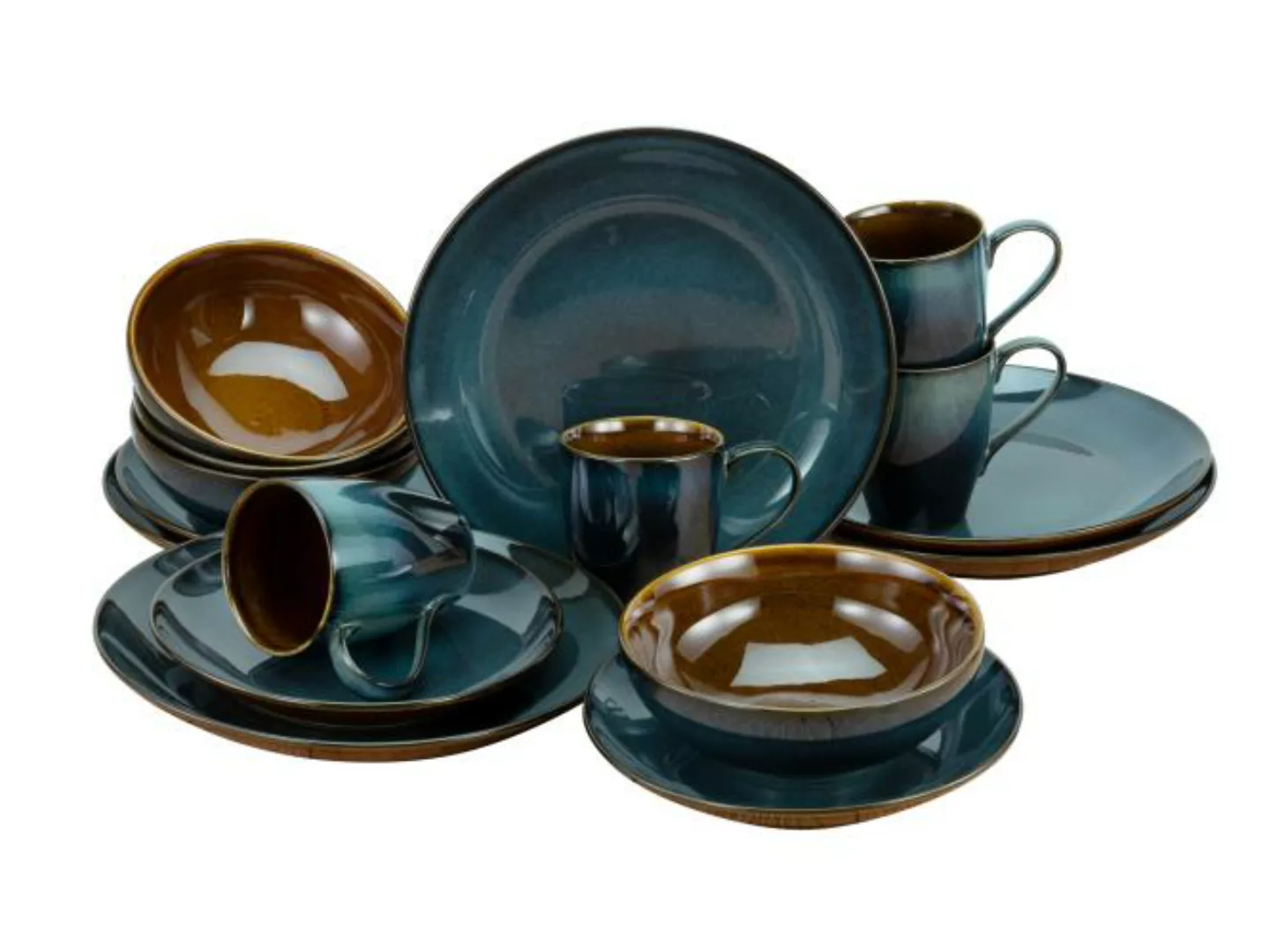 CreaTable Kombiservice »Geschirr-Set Mallorca«, (Set, 16 tlg., Kaffeeservic günstig online kaufen