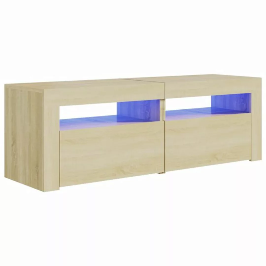 vidaXL TV-Schrank TV-Schrank mit LED Leuchten Sonoma Eiche 120x35x40 cm Low günstig online kaufen