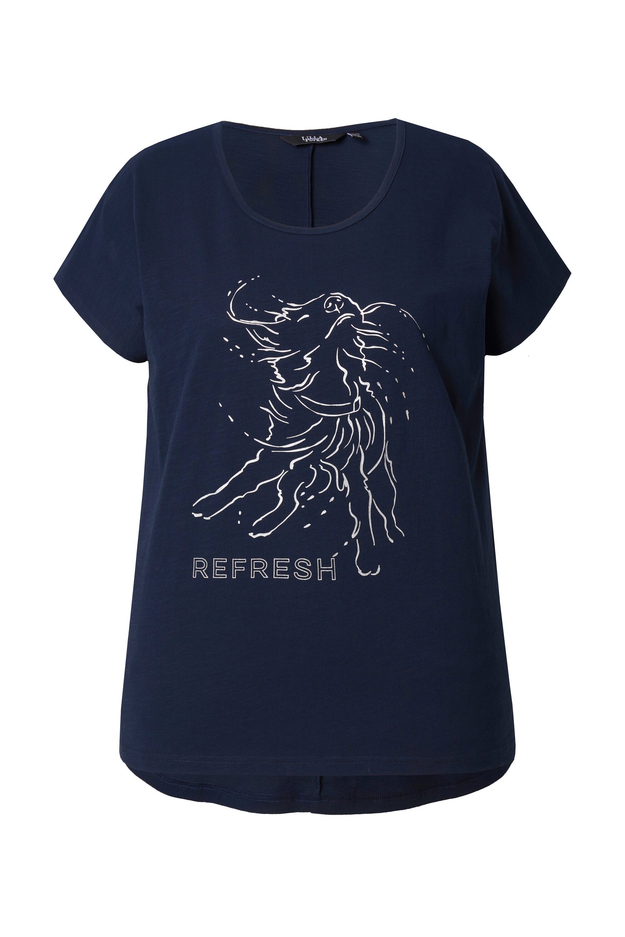 Ulla Popken T-Shirt T-Shirt Metallic-Tiermotiv Oversized günstig online kaufen
